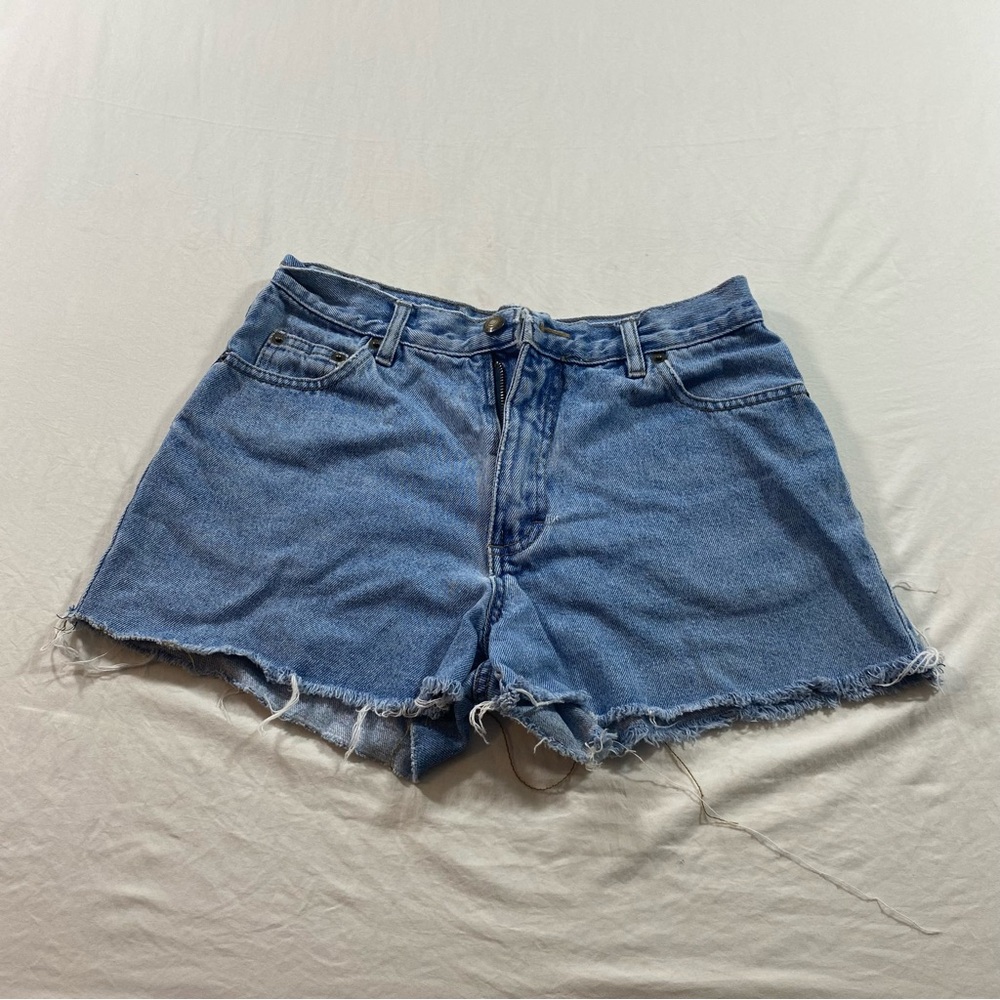 Bugle Boy Blue Jean Shorts Frayed Hem Vintage look Women’s 6 pockets